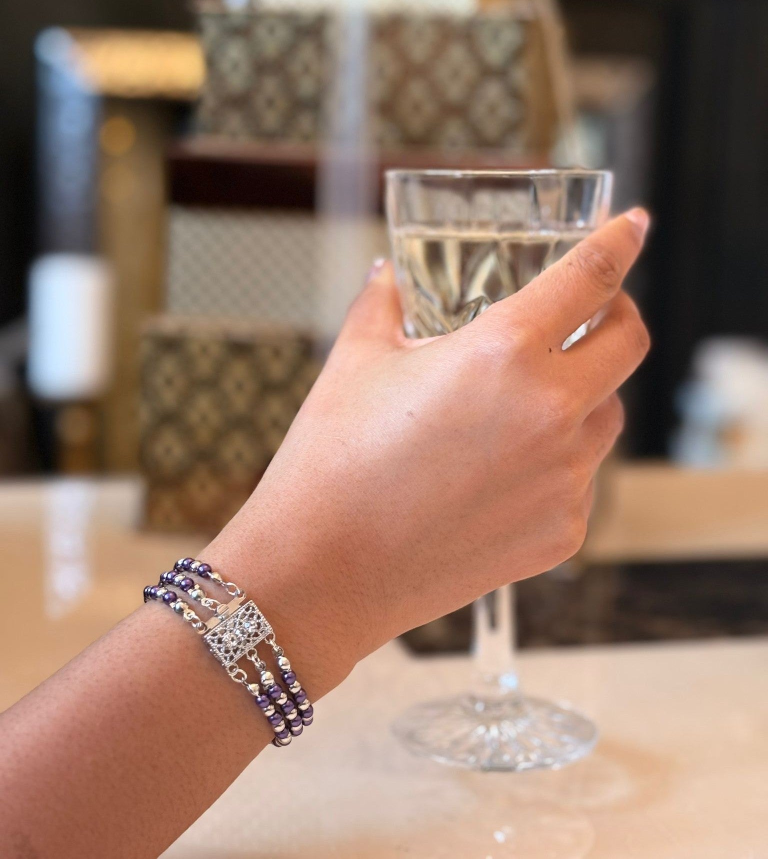 Lavender Elegance Triple Bracelet