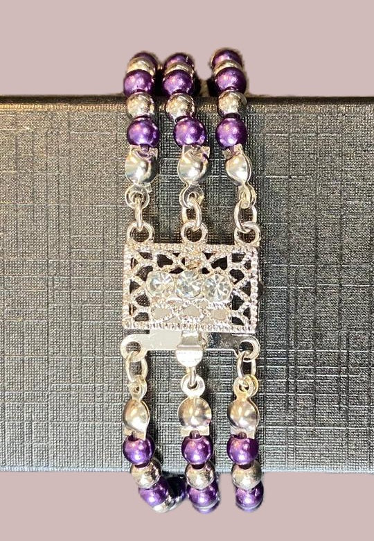 Lavender Elegance Triple Bracelet