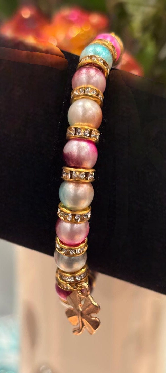 Pastel Pearl Charm Bracelet