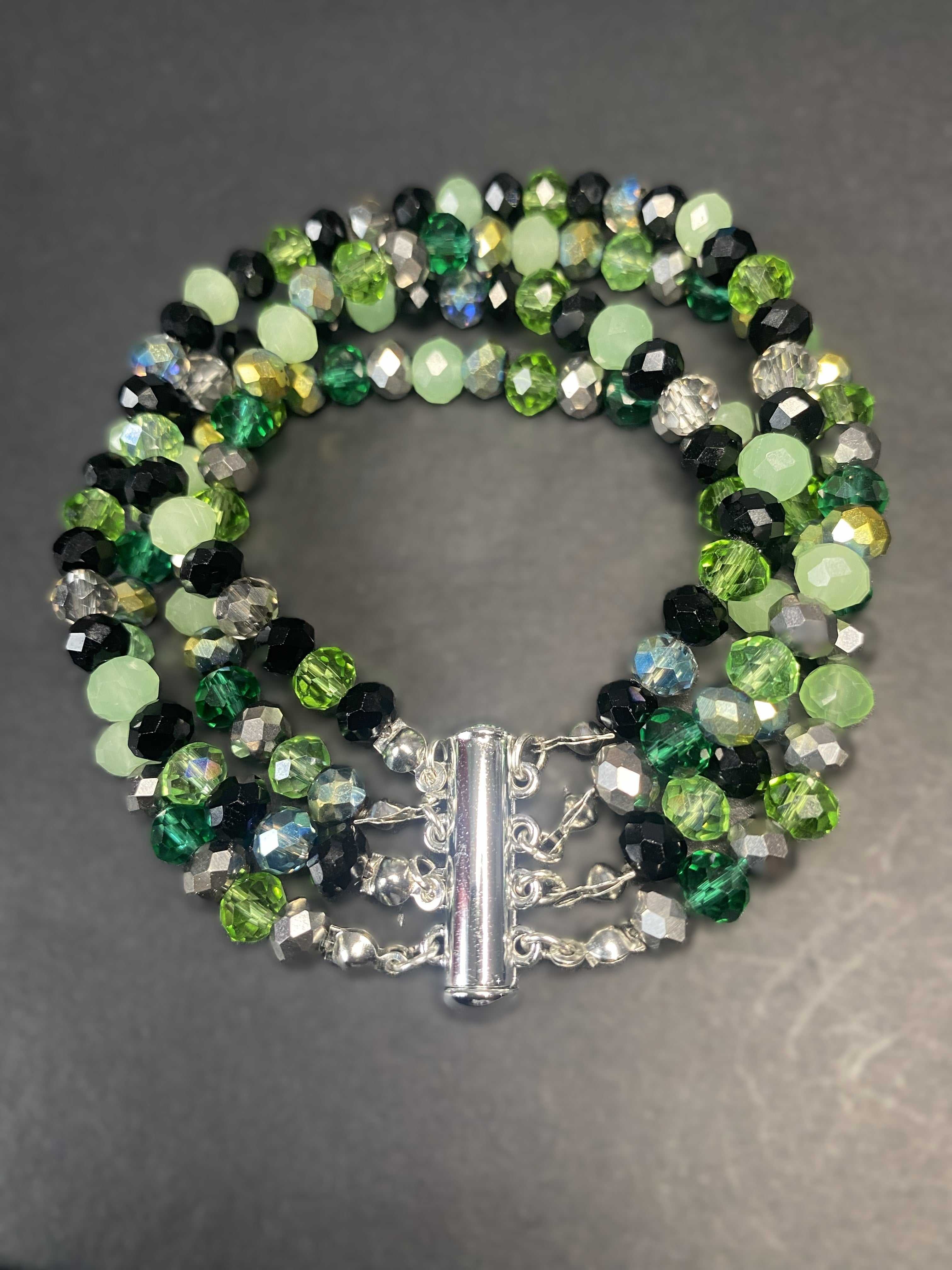 Emerald Glow Trio Bracelet