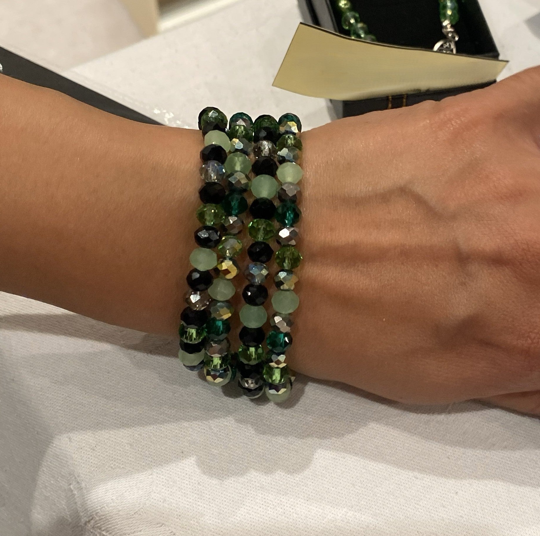 Emerald Glow Trio Bracelet