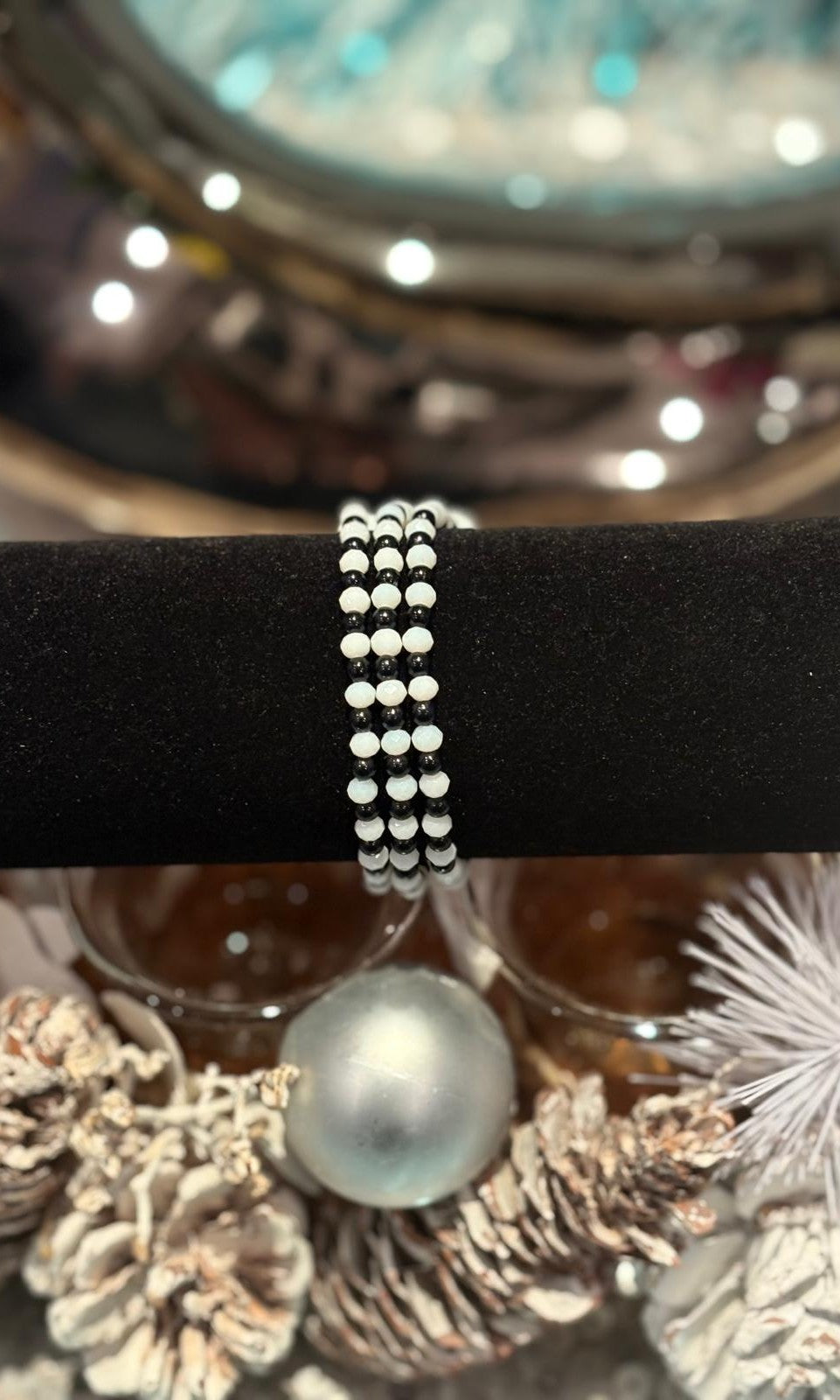 Midnight Noir Triple Strand Bracelet