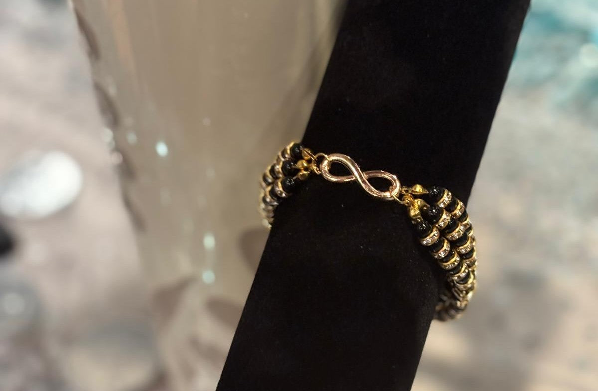 Midnight Radiance Triple Strand Bracelet