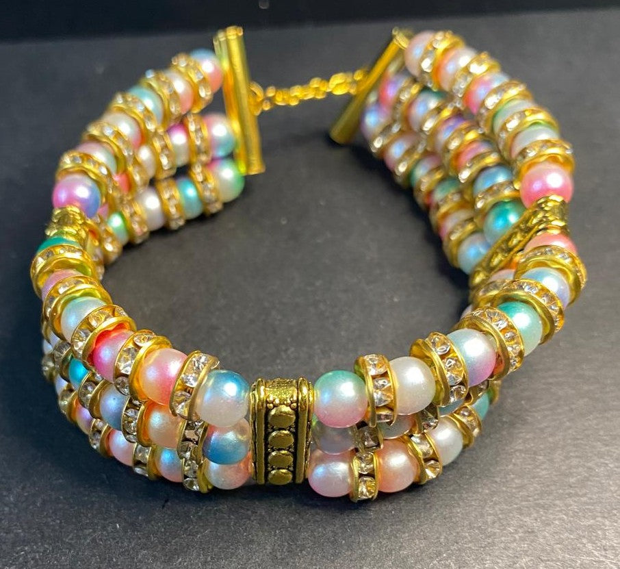 Radiant Harmony Triple Strand Bracelet