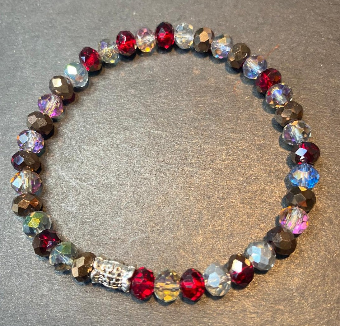 Crimson Moonlight Crystal Bracelet