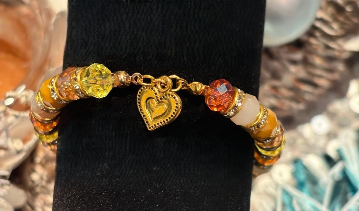 Golden Citrine Heart Bracelet