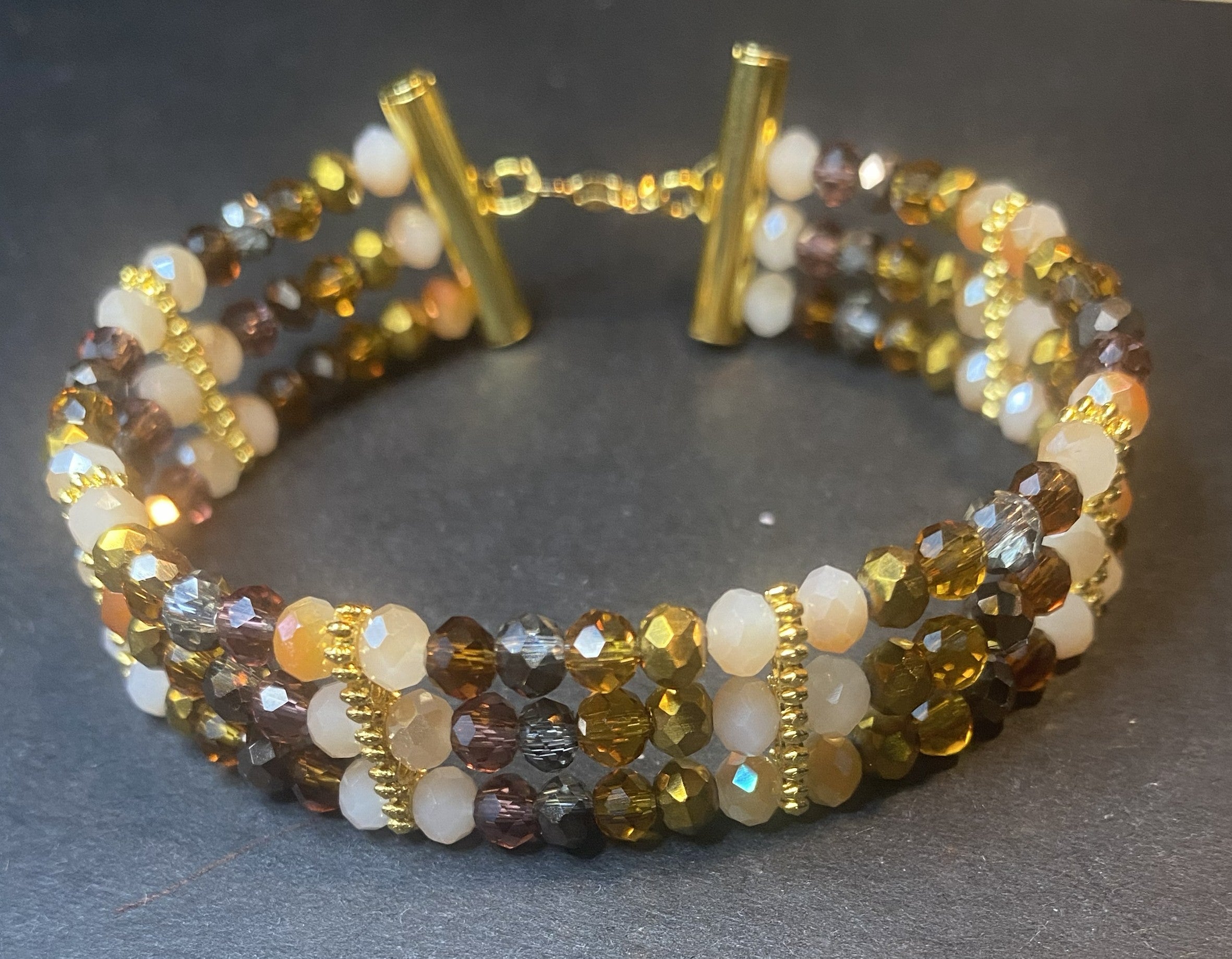 Café Aura Triple Crystal Bracelet