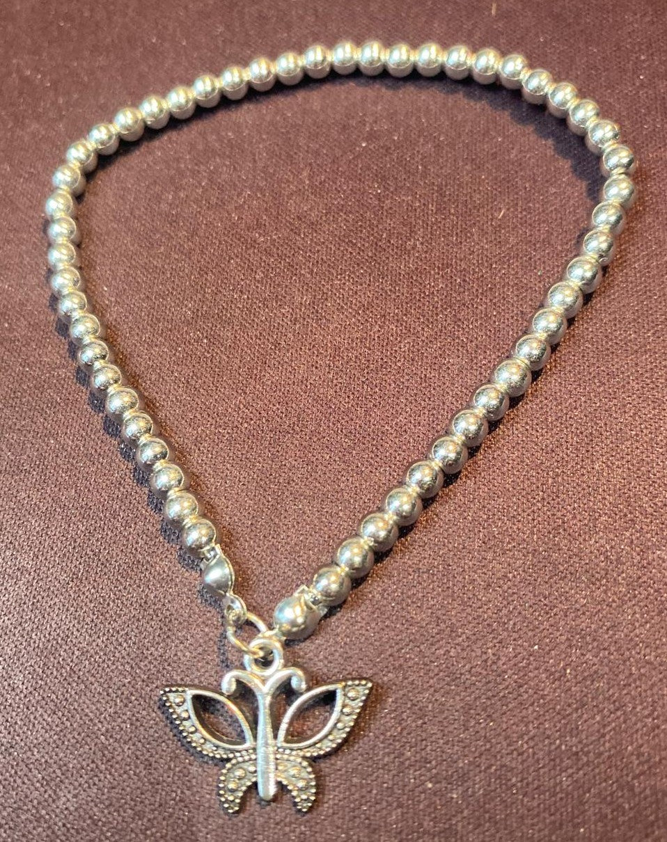 Silver Butterfly Charm Bracelet