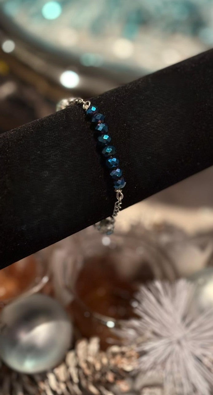 Midnight Blue Crystal Chain Bracelet