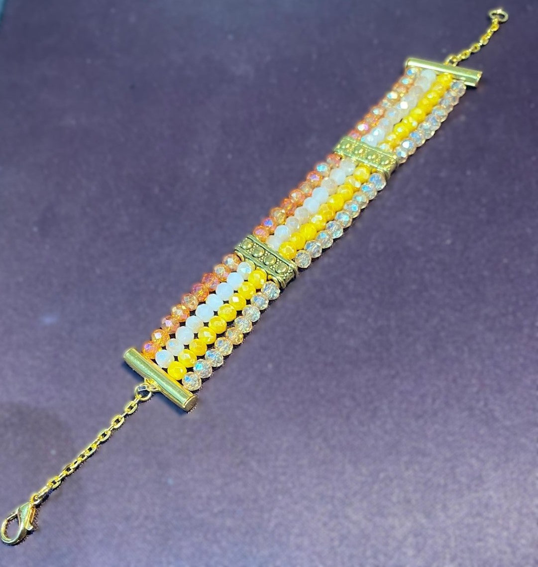 Golden Sunrise Triple-Row Bracelet
