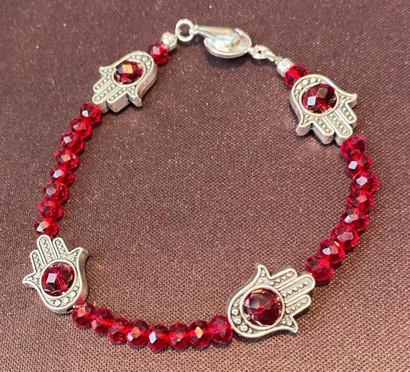 Crimson Guardian Crystal Bracelet
