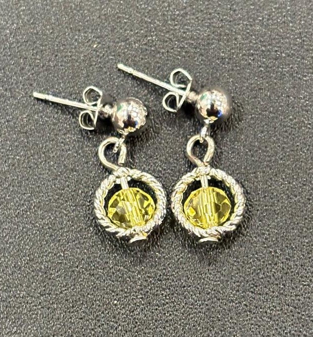 Yellow-Radiance Twist Stud Drops