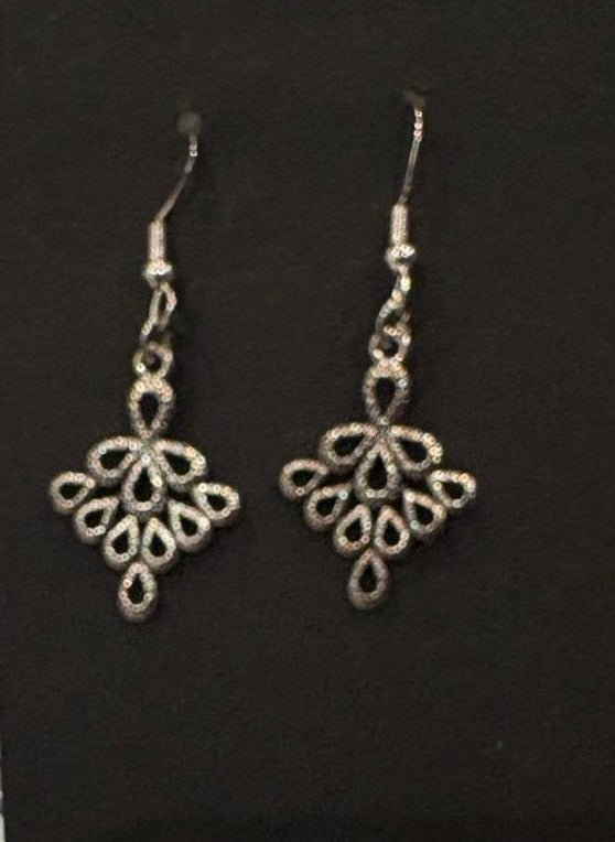 Ornate Silver Bloom Earrings