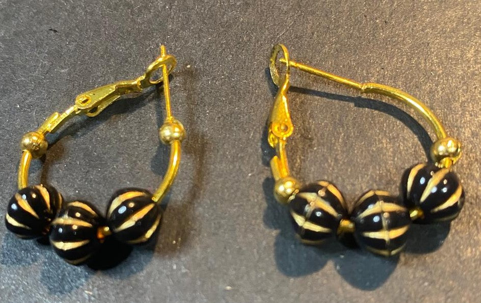 Baroque Midnight Hoop Earrings