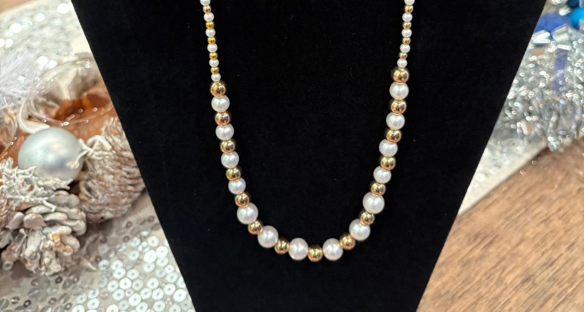 Golden Pearl Grace Necklace