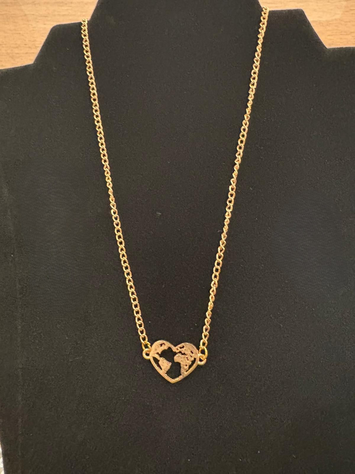 World Map Chain Necklace