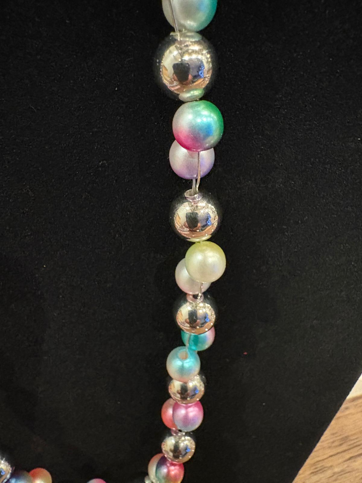 Twisted Pastel Pearl Chain Necklace