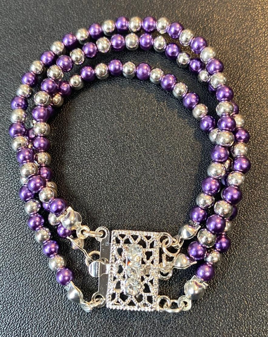 Lavender Elegance Triple Bracelet